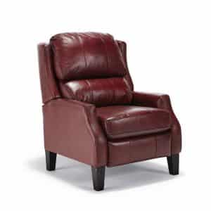 top grain leather pauley power recliner in traditional red leather