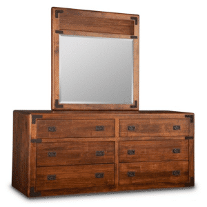 Canadian made, solid wood Saratoga Dresser with mounted mirror