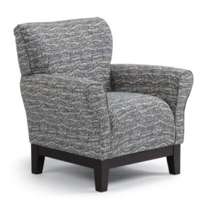 modern style custom fabric aiden chair with wood base