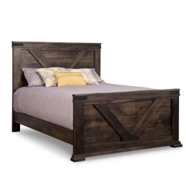 solid rustic wood chattanooga king bed with tall footboard