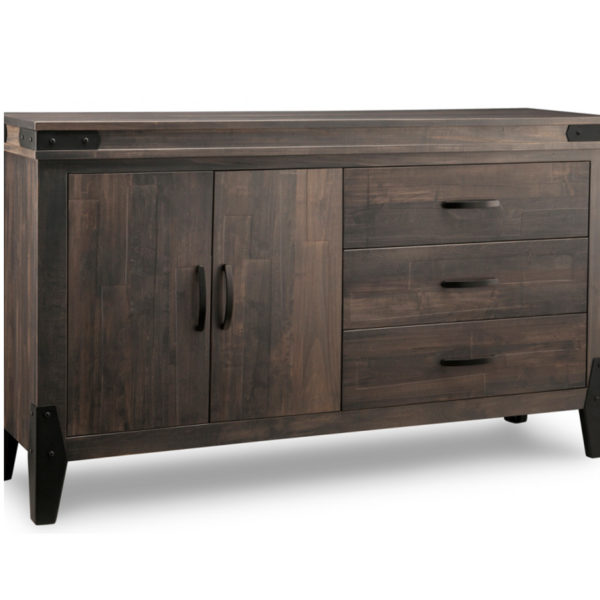 solid rustic wood chattanooga sideboard in off set layout