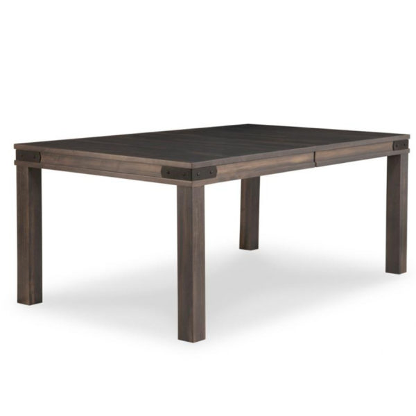 solid rustic wood chattanooga leg table with metal accents