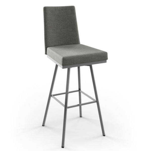 linea swivel stool in custom fabric by amsico