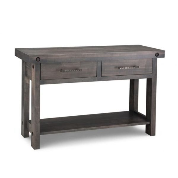 crafted in canada handstone solid wod rafters sofa table with thick top