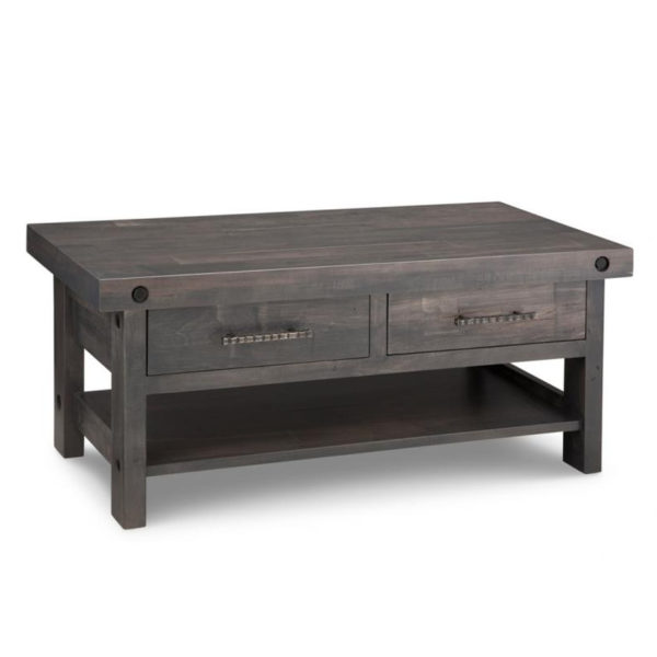 made in canada by handstone solid wood rafters coffee table with drawers