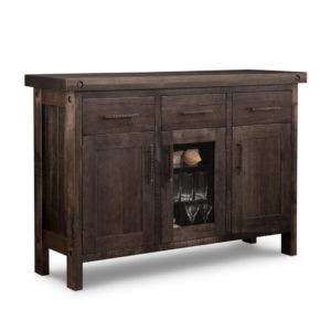 hand crafted in canada by handstone rafters display sideboard with glass door
