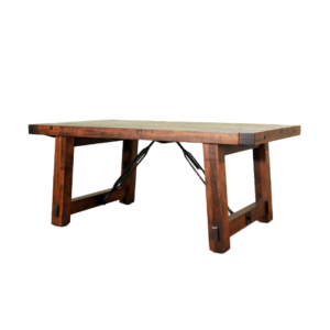 hand crafted in canada benchmark trestle table with thick wood top