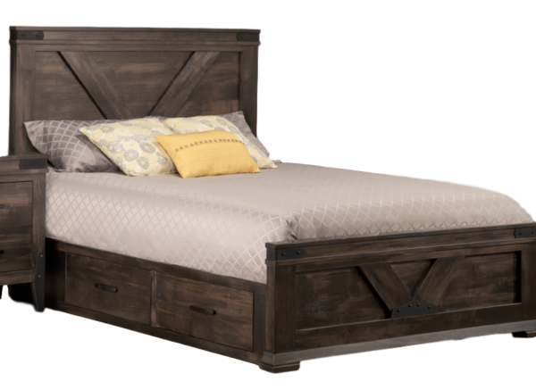 solid rustic maple wood chattanooga storage bed with drawers under mattress