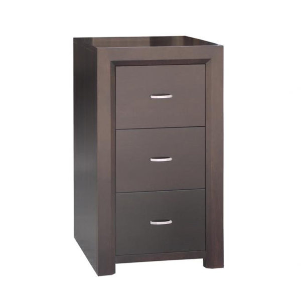 solid wood canadian made contempo tall file cabinet with 3 drawers