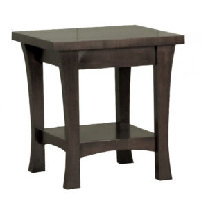 solid modern dark maple wood crofton end table with shelf