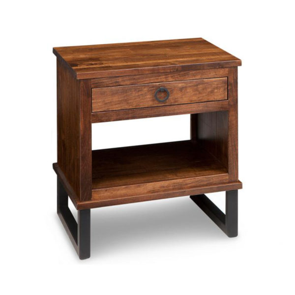solid wood cumberland night stand with open shelf