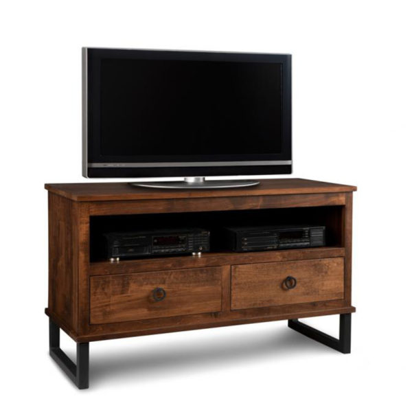 solid wood rustic finishing cumberland tv console in condo size