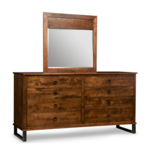 solid distressed wood canadian made cumberland dresser with wood frame mirror