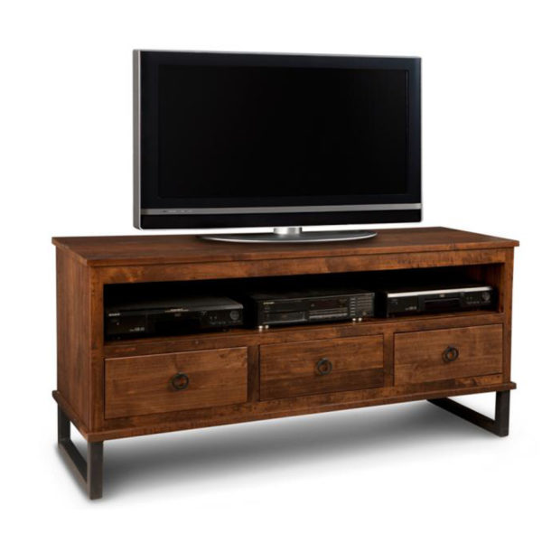 made in canada solid rustic maple cumberland tv console
