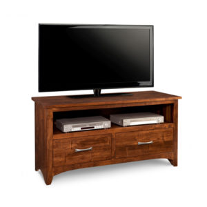 small 2 drawer size of the glen garry tv console for condo size spaces
