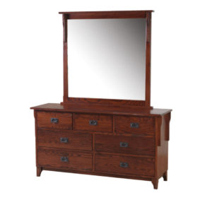 solid oak amish heirloom mission dresser with mirror