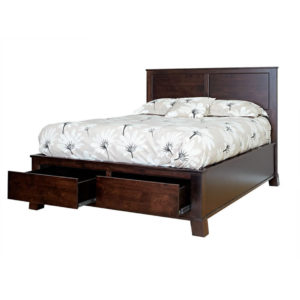 solid wood kitsilano storage bed with footboard storage drawers