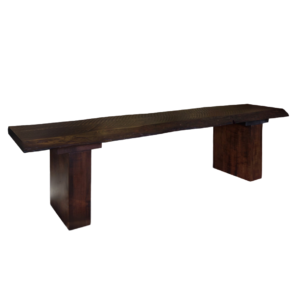 solid rustic maple wood live edge dining table bench