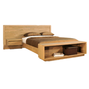 floating night stand ledgerock panel bed with bench footboard
