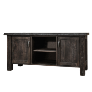 solid distressed wood live edge tv stand
