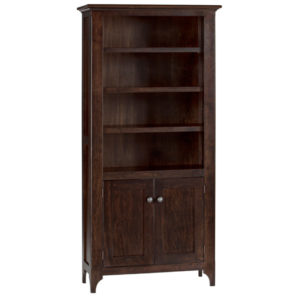 canadian made in solid modern wood melrose bookcase with doors