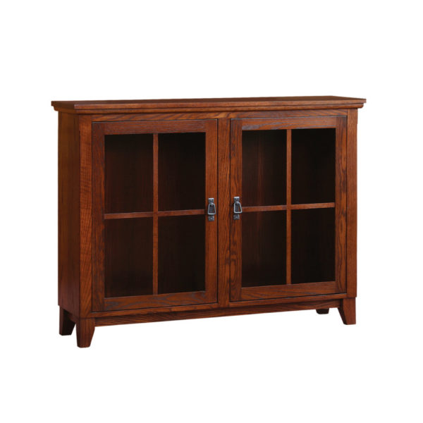 hand made in canada mission den bookcase with glass doors