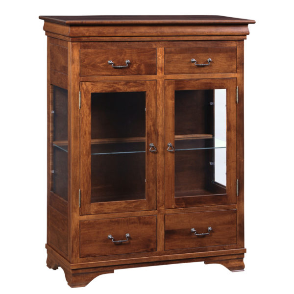 hand crafted solid wood furniture morgan 2 door dining chest with glass doors
