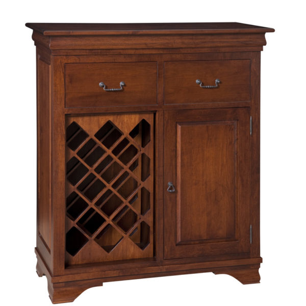 solid wood furniture morgan small bar server with wine rack