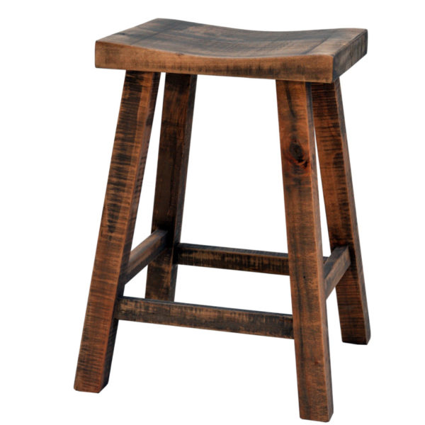 solid rustic maple ruff sawn saddle stools for counter island