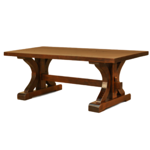 solid wood canadian made rustic carlisle coffee table with trestle base
