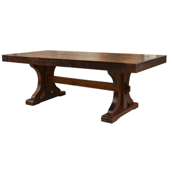 solid rustic wood, mennonite made rustic carlisle trestle table