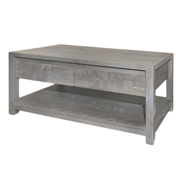 made in canada solid wood sequoia coffee table with storage
