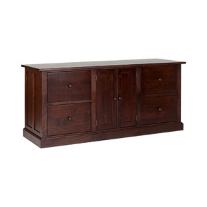 solid wood custom built shaker office credenza with file drawers