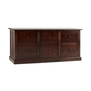 extra wide shaker solid wood file cabinet with 6 drawers