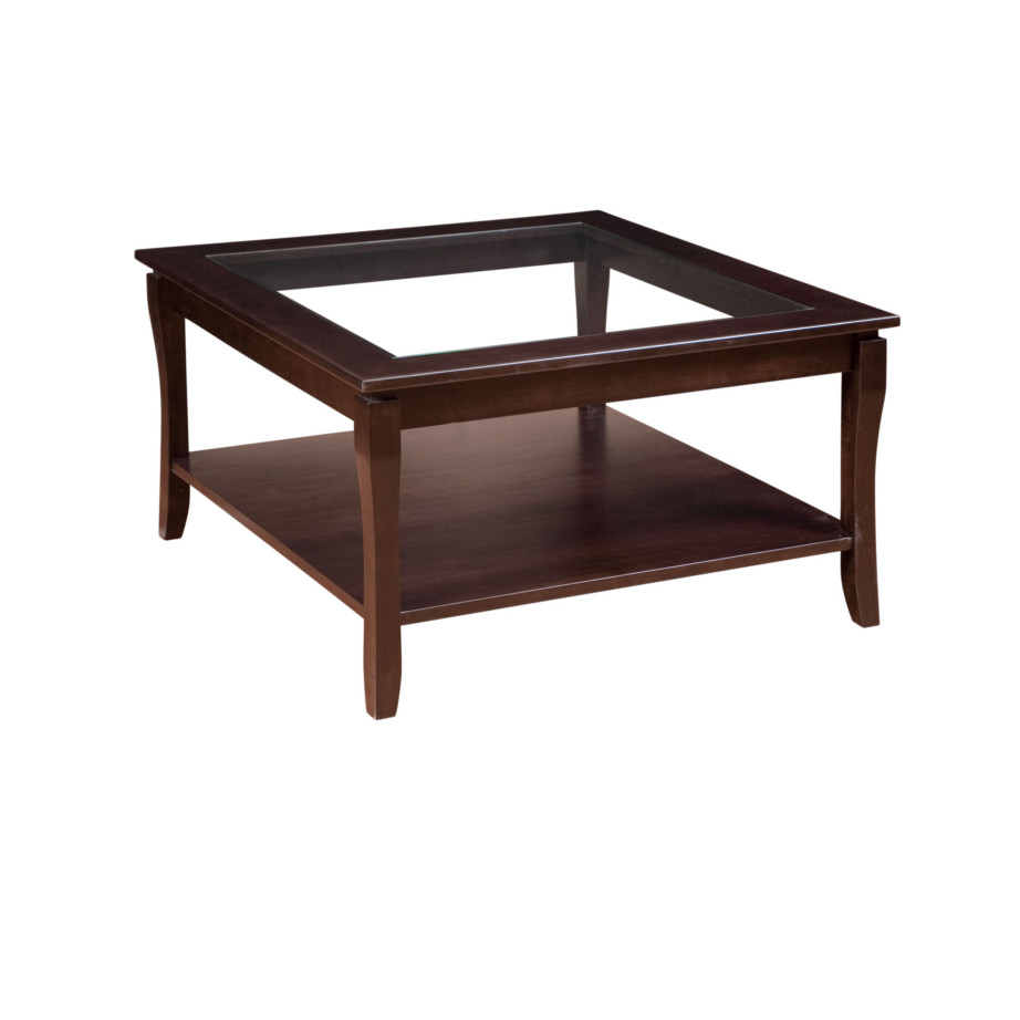 crafted in canada quality built soho square coffee table with glass insert top