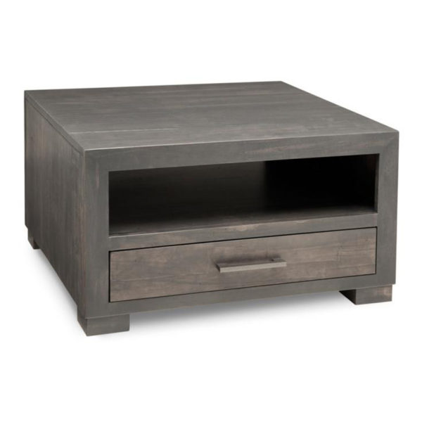 square shape solid wood steel city coffee table