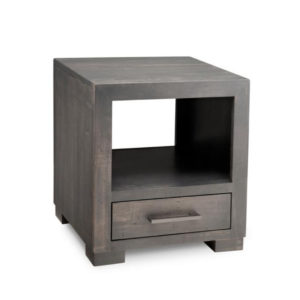 canadian made solid wood steel city end table with drawer