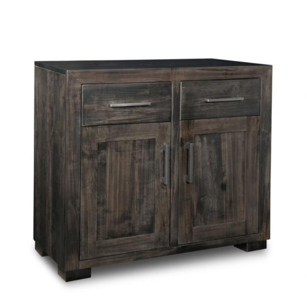 solid rustic maple steel city small sideboard for condo size spaces