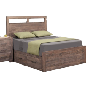 solid wood made in canada steel city storage bed with drawers