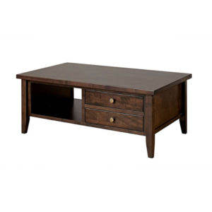 modern solid dark wood tamarisk coffee table with drawers