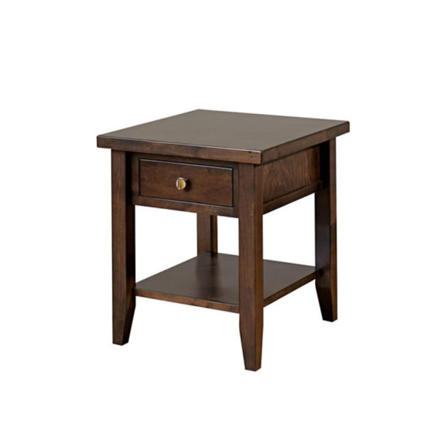 solid wood tamarisk modern end table with drawer