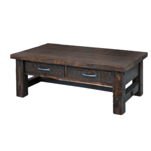 amish built in canada timber coffee table with drawers
