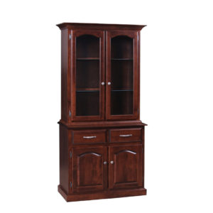crafted in canada amish style traditional 2 door buffet and hutch in dark solid wood