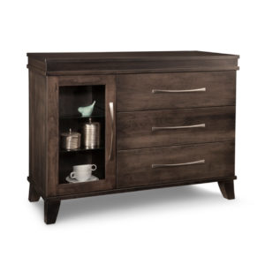 made in canada solid wood verona small display sideboard with glass door