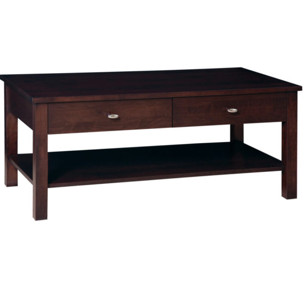 hand made in canada in solid wood yaletown coffee table in rectangle