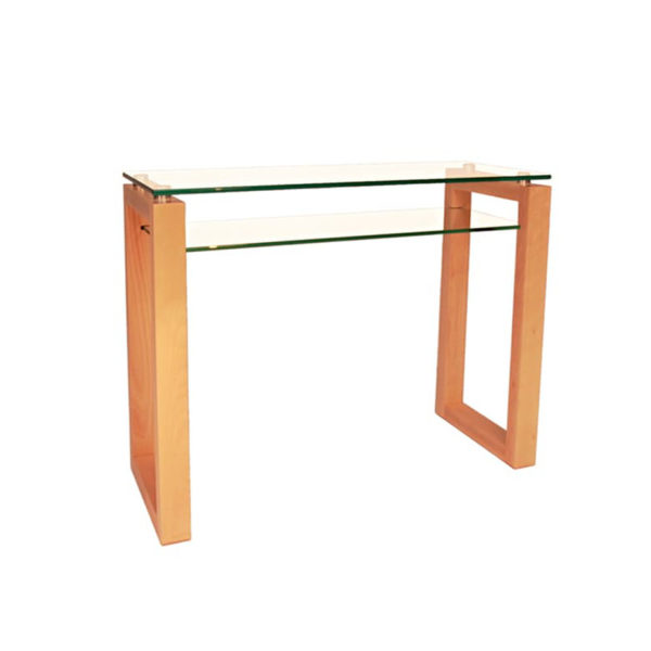 modern wood frame bill sofa table with glass top