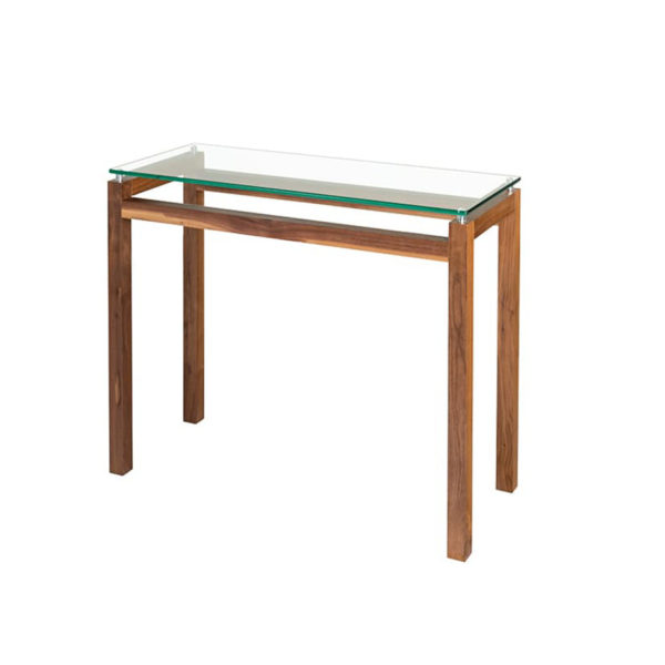 made in canada walnut wood modern cubik sofa table with glass top