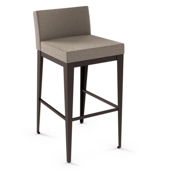 modern low back upholstered ethan fabric stool