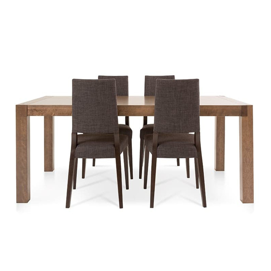 made in canada solid wood sim dining table with 4 block legs