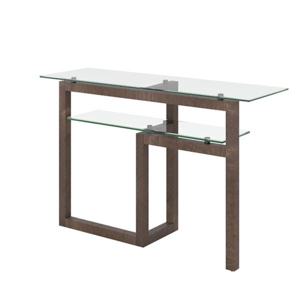 modern canadian made tekno sofa table with glass top